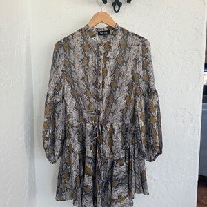 Women's Snake Print Top/Dress Gray and Brown